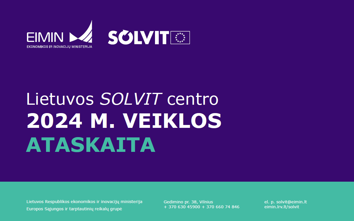 Dėl SOLVIT centro 2024 metų veiklos ataskaitos