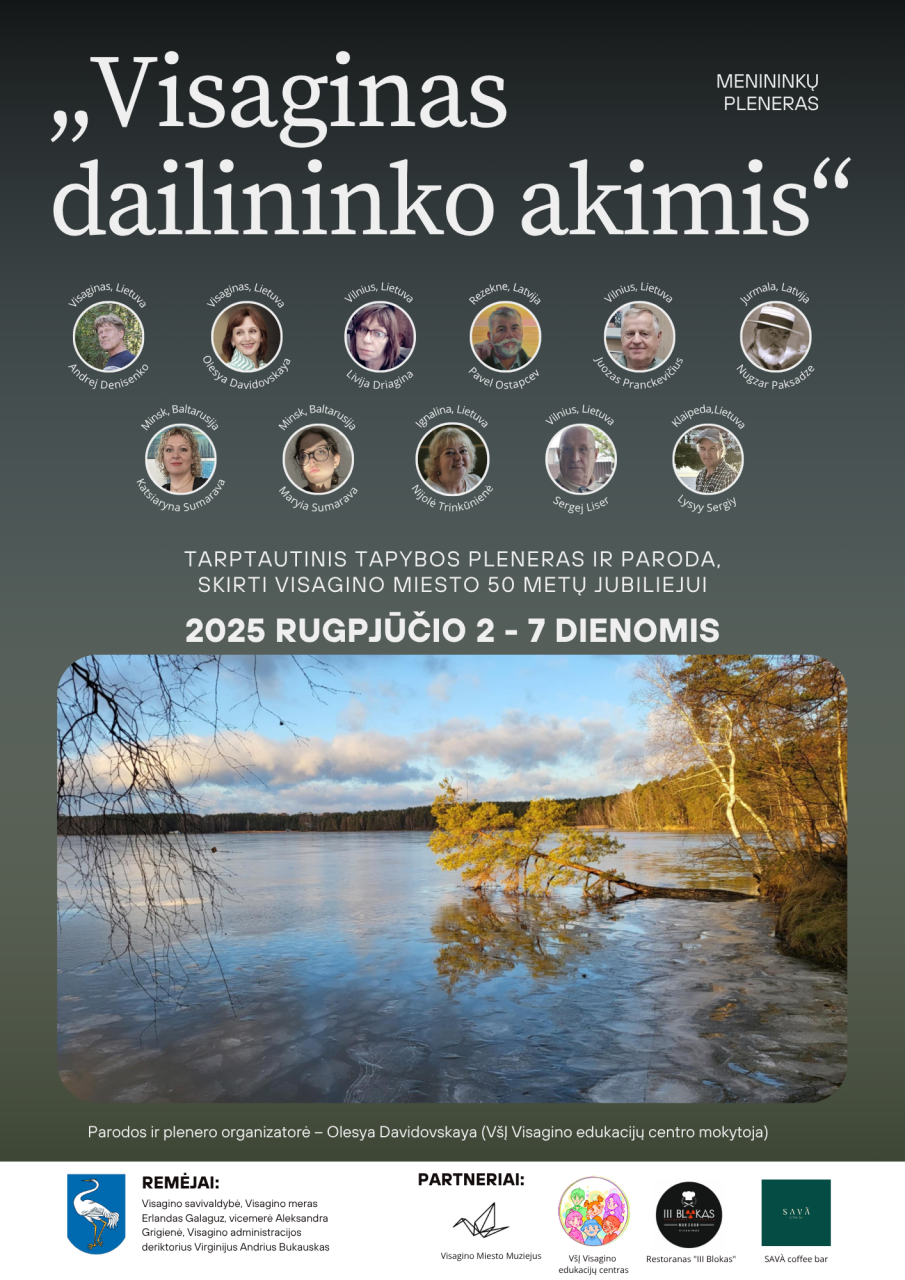 Visagine 50-mečio proga rugpjūčio 2–7 dienomis vyks tarptautinis tapybos pleneras