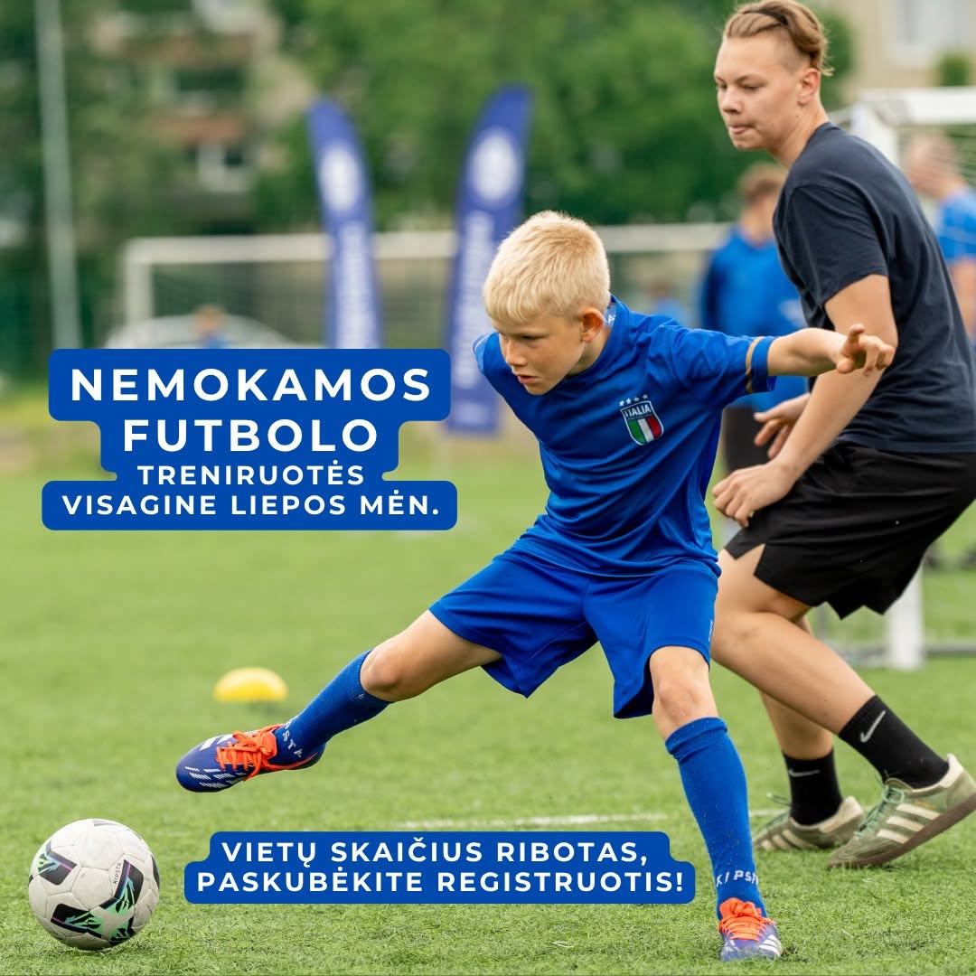Kviečiame vaikus ir jaunimą dalyvauti nemokamose futbolo treniruotėse Visagine