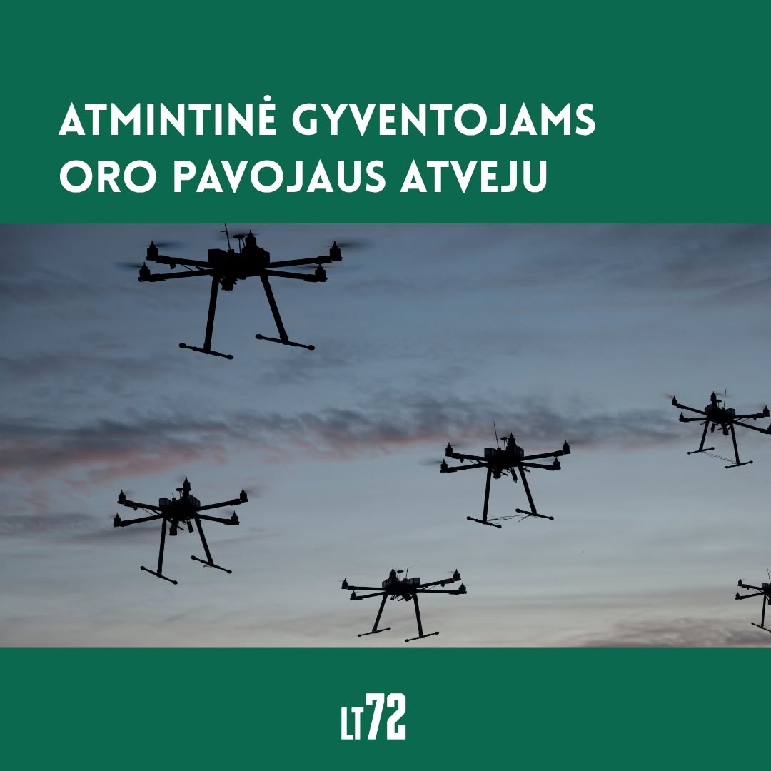 Atmintinė gyventojams „Oro pavojus. Ką svarbu žinoti ir kaip elgtis?“