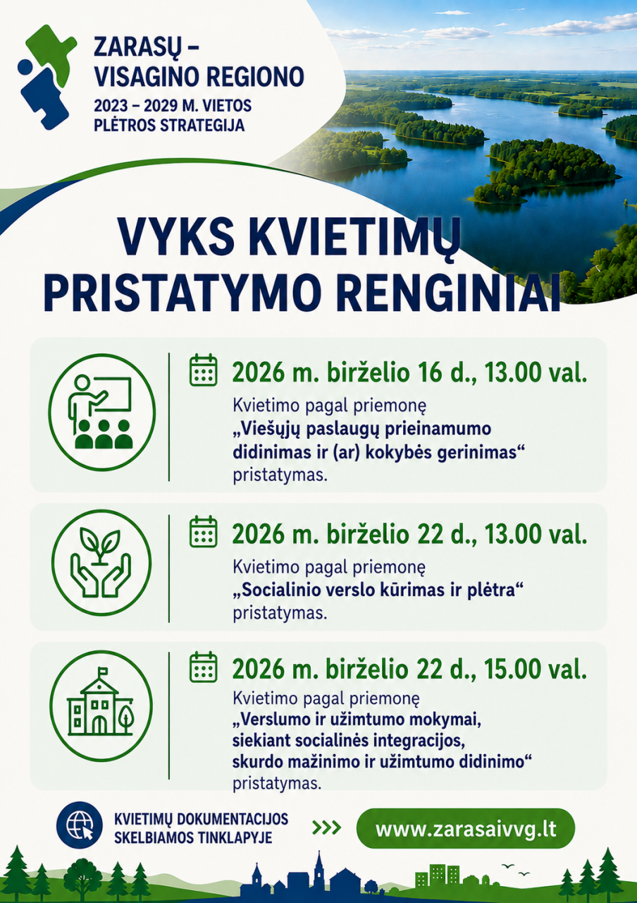 Pradėjo galioti trys kvietimai teikti vietos projektų paraiškas: sužinokite daugiau informaciniuose renginiuose